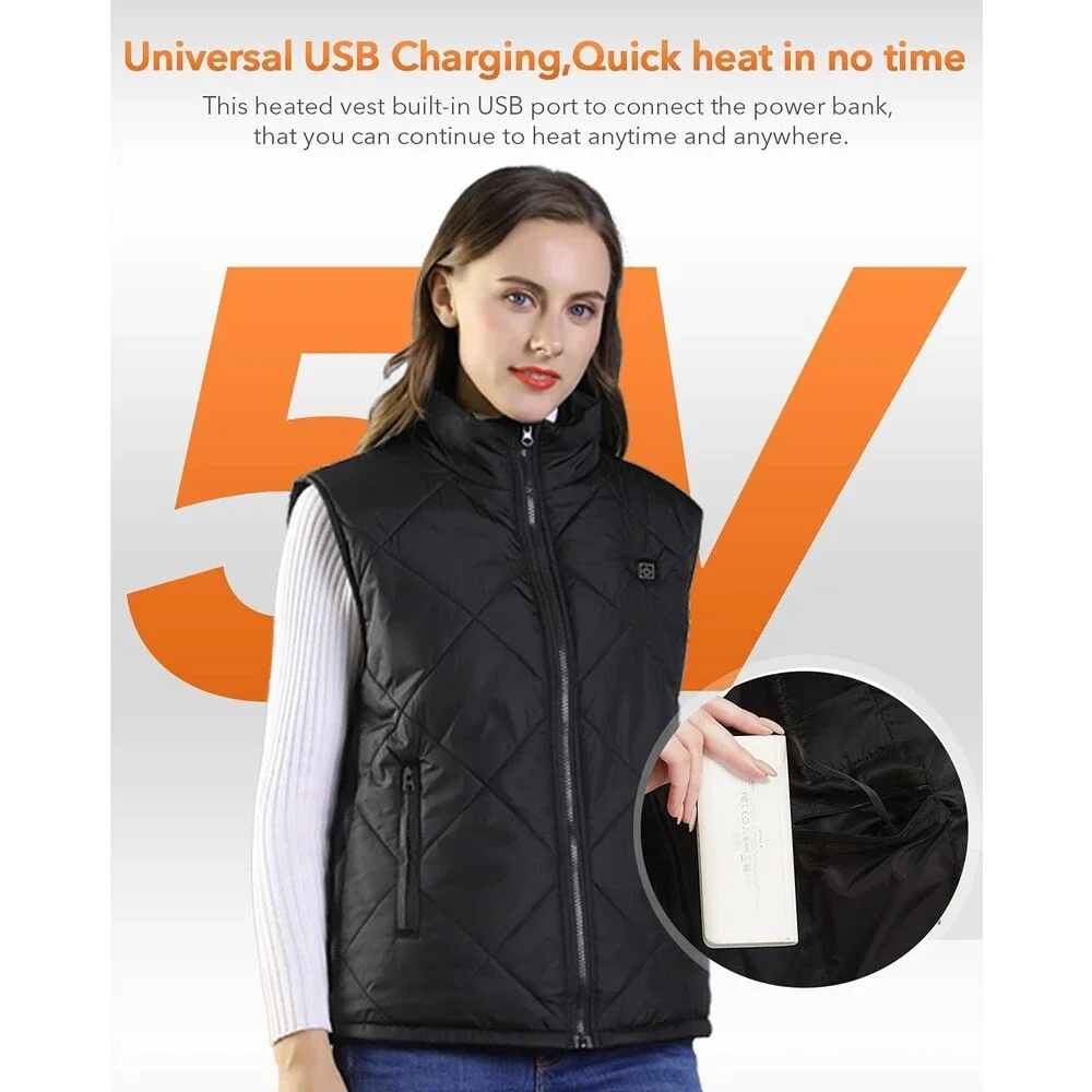 FERNIDA Men's Women Heated Vest Battery Not Included 8 Heating Zones S